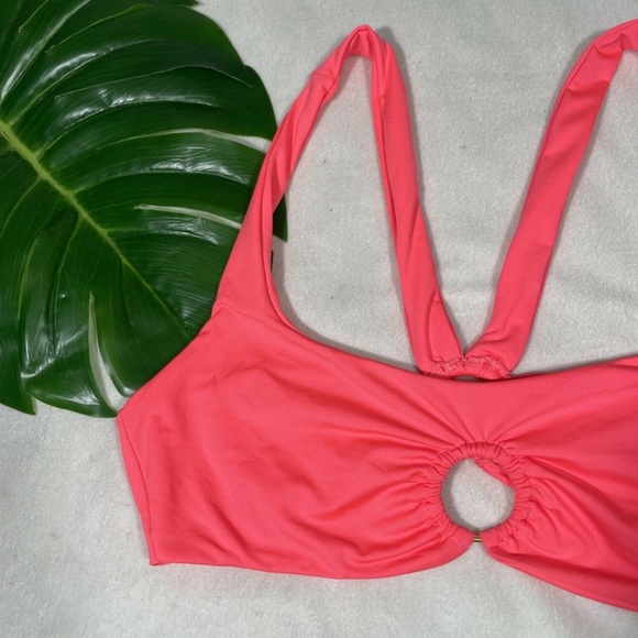 NEW $95 L Space Julia‎ Ring-Detail Bikini Top in Neon Pink {Sz Large ] #4044 - Picture 4 of 13